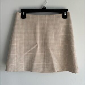 Wilfred Beige Plaid Mini Skirt